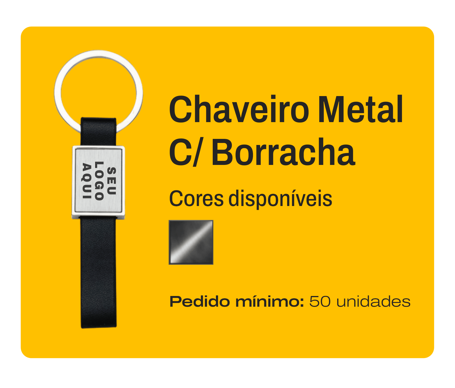 Chaveiro Metal C_ Borracha