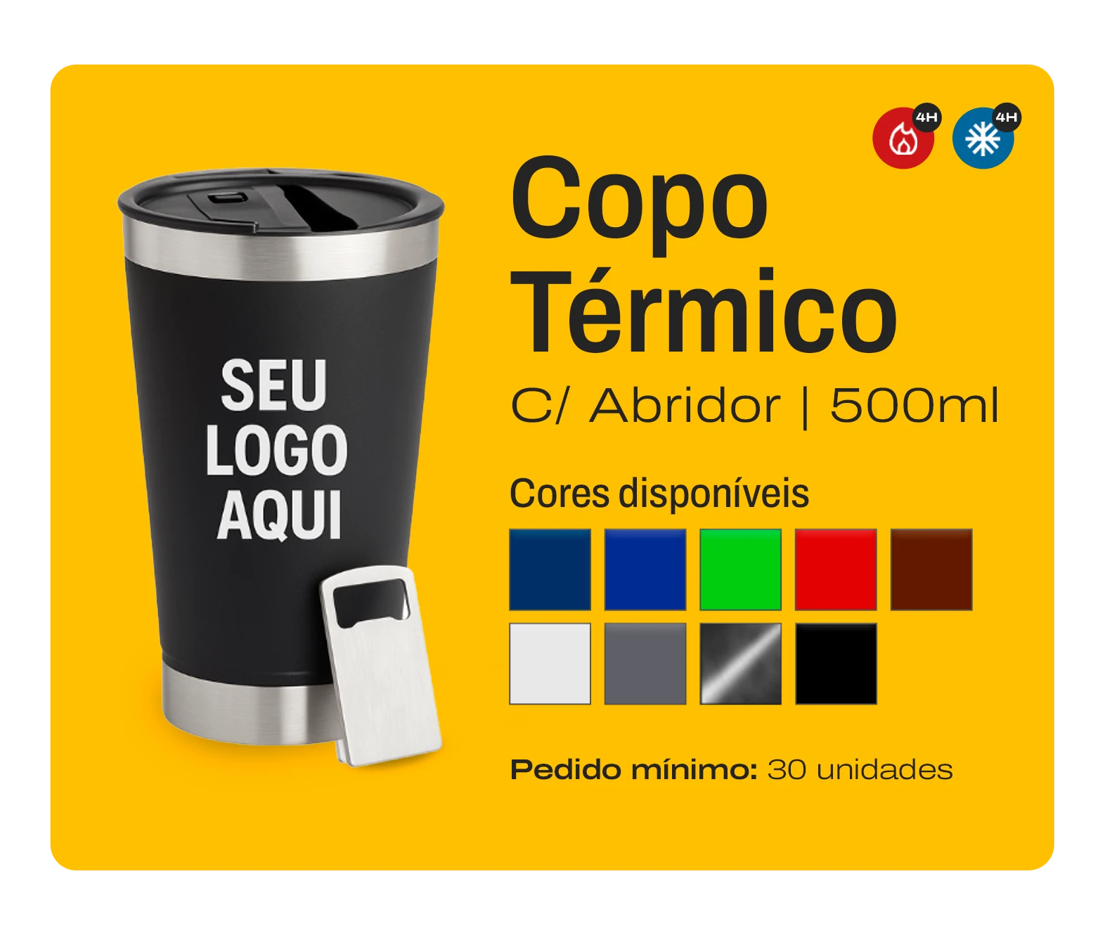 Copo Térmico 500ml com abridor